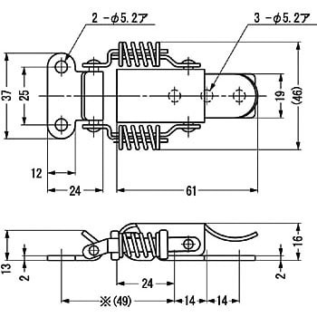 SCC-60 オールステンレス鋼製キャッチクリップ 1個 スガツネ(LAMP