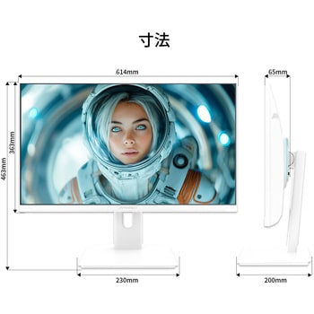 ゲーミング液晶ディスプレイ 27型/1920×1080/HDMI×2、DP×1/ホワイト/スピーカー有/2年保証 JAPANNEXT