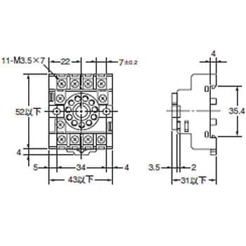 PF113A 共用ソケット 丸形ソケット PF(表面接続) 1個 オムロン(omron