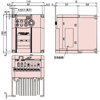 FRN0.4C2S-4J コンパクト形インバータ FRENIC-Mini(C2)シリーズ 1台