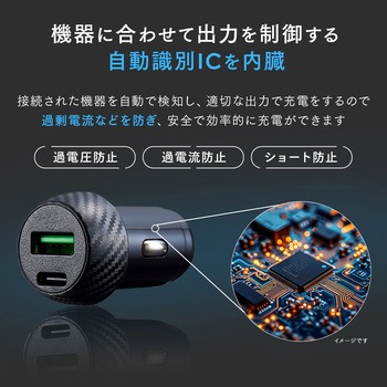 シガーソケット用スマホ充電アダプタ アイメディア