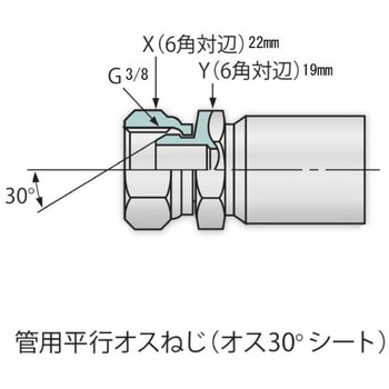 WH2106(3/8) ステンレス C+ニップル付 温水洗浄用ホース BRIDGESTONE(ブリヂストン)