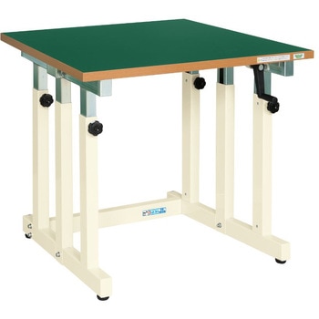 ギヤー式昇降作業台(UDNタイプ/300kg/改正RoHS10対応サカエリューム天板/H680～1080) サカエ