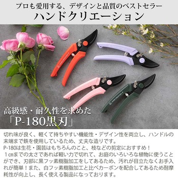剪定鋏 ハンドクリエーション P180 黒フッ素コーティング 坂源
