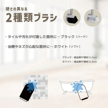 FoReRo 防水型パワフル回転ブラシ コードレス USB-C充電式 ブラシ2種付属 アズマ