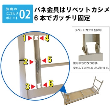軽量作業台/耐荷重200kg_折りたたみ固定式H740_塩ビシート天板_ワークテーブル 山金工業