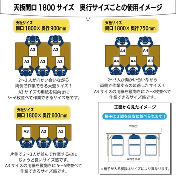 軽量作業台/耐荷重200kg_折りたたみ固定式H740_塩ビシート天板_ワークテーブル 山金工業