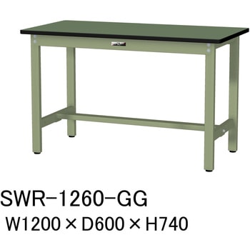 軽量作業台/耐荷重300kg_固定式H740_塩ビシート天板_ワークテーブル300シリーズ 山金工業