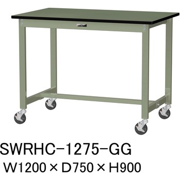 軽量作業台/耐荷重160kg_移動式H900_塩ビシート天板_ワークテーブル300シリーズ 山金工業