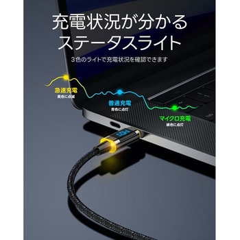 USB-C to Cケーブル 1.2m 最大140W 急速充電 LEDディスプレイ ナイロン MAGLINEPRO+ AOHI(アオハイ)