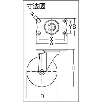 ステンレス 320E・自在車(ナイロン一体車輪) ハンマーキャスター