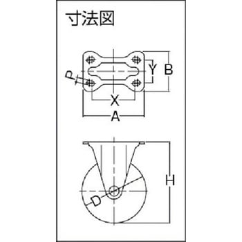 ステンレス 320SR・固定車(ナイロン車) ハンマーキャスター