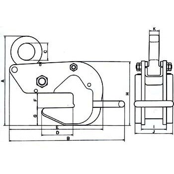 HA-60 1TON 横吊クランプ (安全ロック式) 1台 三木ネツレン 【通販