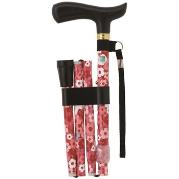 エコノミータイプ 花柄折りたたみ式ステッキ ナカバヤシ
