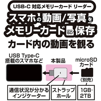 microSDメモリ リーダー USB-C カシムラ