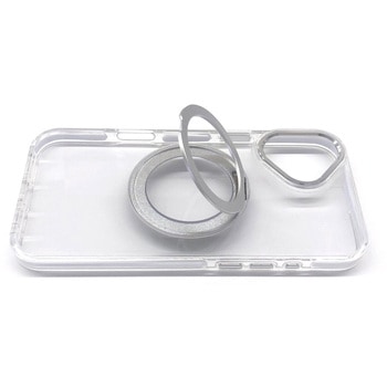 iphone16plus用 Magsafe対応回転リングスタンドクリアケース エアージェイ