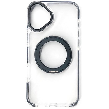 iphone16plus用 Magsafe対応回転リングスタンドクリアケース エアージェイ