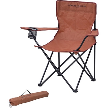 P-210(OR) アウトドアチェア 軽量 折りたたみ ドリンクホルダー付き 耐荷重100kg YAMAZEN(山善) 06517467