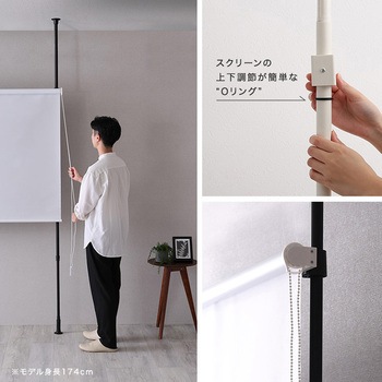 つっぱりポール ロールスクリーン  セット 幅180cm ホームテイスト