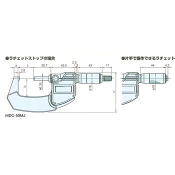 MDC-25MJ クーラントプルーフマイクロメータ 1台 ミツトヨ(Mitutoyo