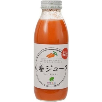 イー・有機生活 人参ジュース りんご果汁入 瓶 350mlx12 イー・有機生活