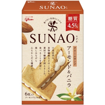 グリコ SUNAO クリームサンド アーモンド&バニラ 6枚x7 グリコ
