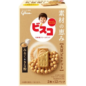 グリコ ビスコ 素材の恵み 大豆 みるく&きなこ 24枚x5 グリコ