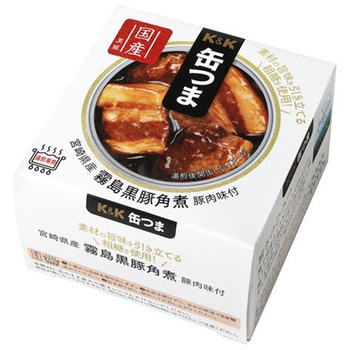 K&K 缶つま 宮崎県産 霧島黒豚角煮 150gx6 K&K