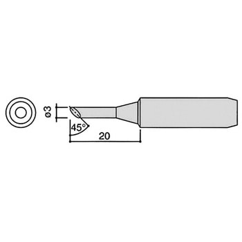 900L用こて先(カット面のみはんだメッキタイプ) 白光