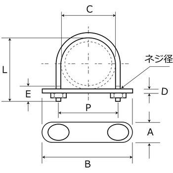 Uボルトセット(鉄) WAKI