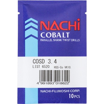 COSD 3.4 コバルトストレートドリル I型 1箱(10本) NACHI(不二越 