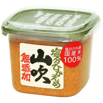山吹 無添加 塩分ひかえめ    カップ 500gx6 信州味噌