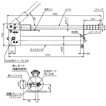 HP-5S アルミハンドポンプ(単動シリンダー用) 1台 日東造機 【通販 