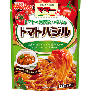日清製粉ウェルナ ママー トマト果肉トマトバジル 260gx6 日清製粉ウェルナ