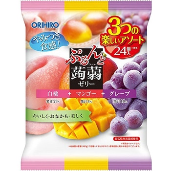 オリヒロ 蒟蒻ゼリーパウチ 白桃マンゴーグレープ 480gx12 オリヒロ