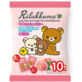ヨコオデイリーフーズ リラックマももこんにゃくミニゼリー 10個x12 ヨコオデイリーフーズ