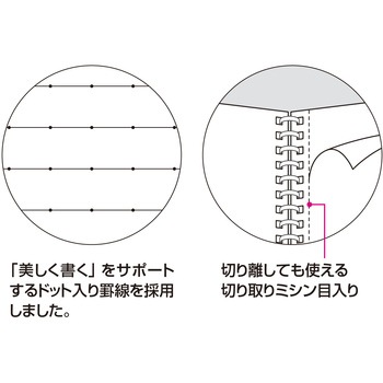 キャンパスソフトリングドット ブラックカラーB5 コクヨ