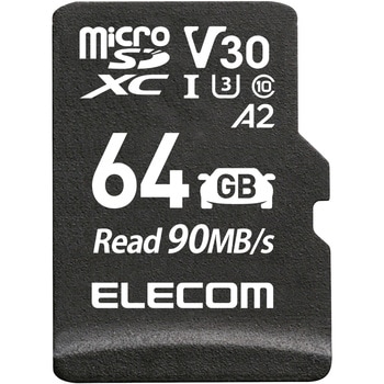 micro SDカード Class10 UHS-I U3 V30 A2 microSDHC 読込最大90MB/s 防水IPX7 高耐久モデル エレコム