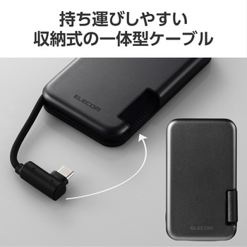 SSD 外付け USB3.2(Gen2) 読込最大1000MB/s マグネット付き USB-Cケーブル一体型 ポータブル エレコム