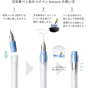 万年筆 ペン先のつけペン hocoro ペン軸 ストレート クリア セーラー万年筆