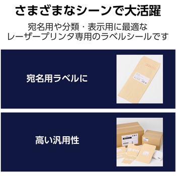 ラベルシール 表示・宛名ラベル 24面 W66×H33.9mm 四辺余白付 20シート レーザープリンタ専用 エレコム