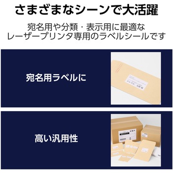 ラベルシール 表示・宛名ラベル 12面 W86.4×H42.3mm 四辺余白付 20シート レーザープリンタ専用 エレコム