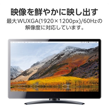 DisplayPort - VGA 変換アダプタ (DPプラグ to ミニD-Sub15pinポート) 最大解像度1920×1200px エレコム