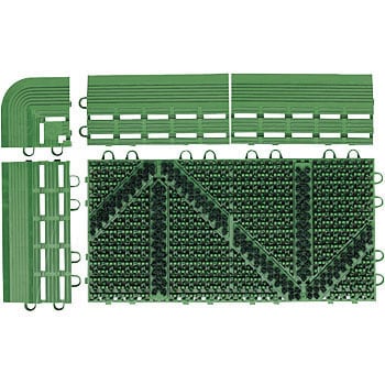 山崎産業 エバックブラシハードマット(縁駒O)グリーン F-114-FO-G