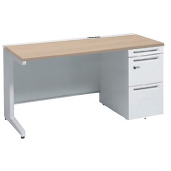 アドバンス 右片袖 中央引出し無 コンセント対応 ダイヤル錠タイプ L脚 オカムラ(岡村製作所)