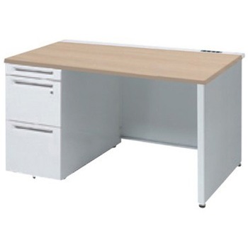 アドバンス 左片袖 中央引出し無 コンセント対応タイプ パネル脚 オカムラ(岡村製作所)