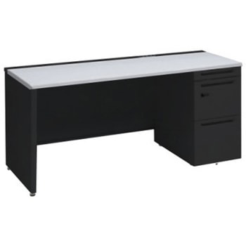 アドバンス 右片袖 中央引出し無 コンセント対応 ダイヤル錠タイプ パネル脚 オカムラ(岡村製作所)