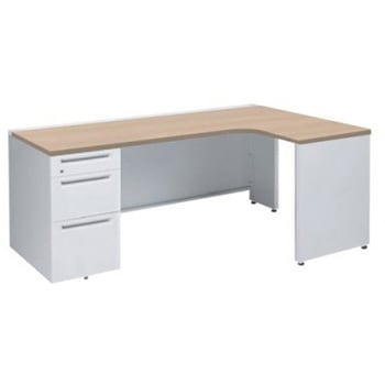 アドバンス L型右用左片袖3段B5引出無 配線カバー標準タイプ オカムラ(岡村製作所)