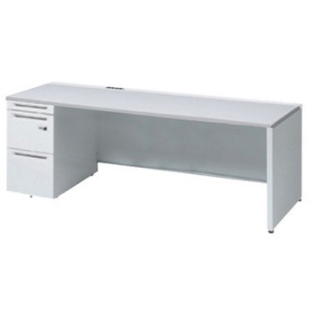 アドバンス 左片袖 中央引出し無 コンセント対応 ダイヤル錠タイプ パネル脚 オカムラ(岡村製作所)