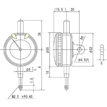 KM-121f 0.01mm目盛 長ストロークダイヤルゲージ 1個 テクロック